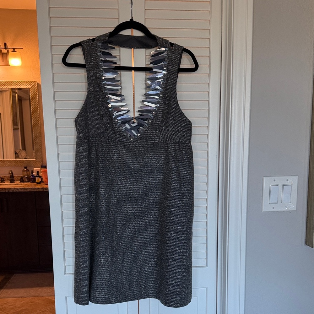 Anna Sui Elegant Gray Sleeveless Dress